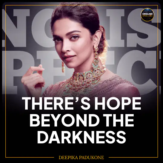 Woman in a traditional pink outfit with text overlay reading “There’s hope beyond the darkness.”